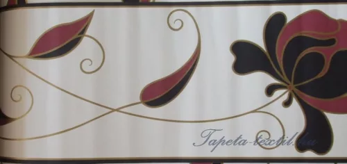 Bordó fekete virágos bordűr
