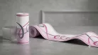 Lila-ezüst-bordó szalag mintás bordűr