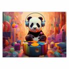 Fotótapéta, Panda fejhallgatóban - 250x175