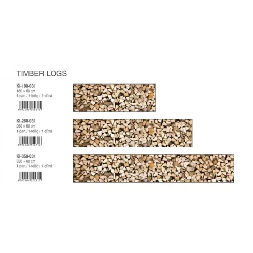 TIMBER LOGS öntapadós konyhai poszter, 180x60 cm