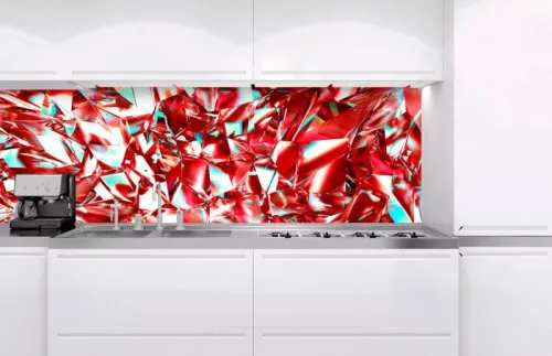 RED CRYSTAL öntapadós konyhai poszter, 180x60 cm