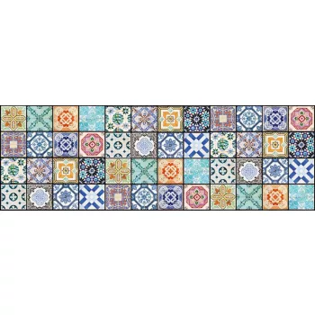 VINTAGE TILES öntapadós konyhai poszter, 180x60 cm