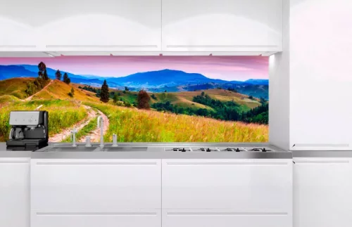 BLOOMING HILLS öntapadós konyhai poszter, 180x60 cm