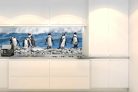 ROW OF PENGUINS öntapadós konyhai poszter, 180x60 cm