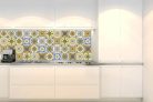 ORNAMENTAL TILES YELLOW öntapadós konyhai poszter, 180x60 cm