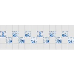 BLUE DELFT TILES öntapadós konyhai poszter, 180x60 cm