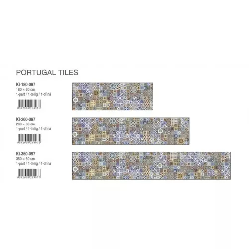 PORTUGAL TILES öntapadós konyhai poszter, 260x60 cm