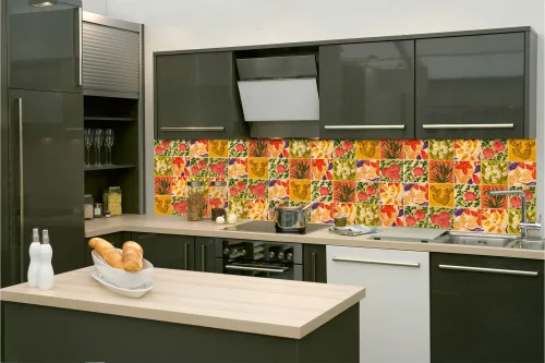 PAINTED TILES öntapadós konyhai poszter, 260x60 cm