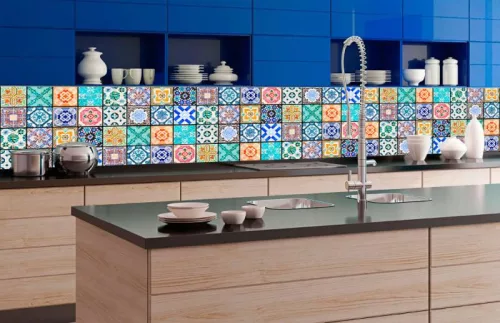 VINTAGE TILES öntapadós konyhai poszter, 350x60 cm