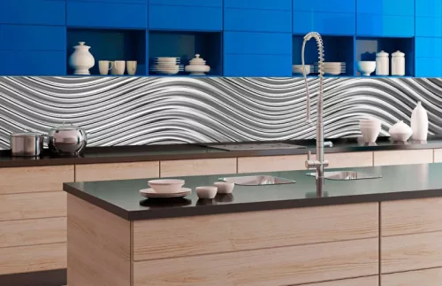 SILVER RIPPLING öntapadós konyhai poszter, 350x60 cm