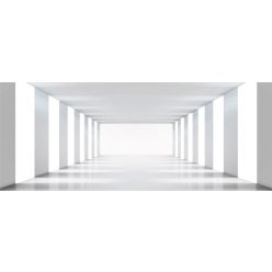   WHITE CORRIDOR fotótapéta, poszter, vlies alapanyag, 375x150 cm