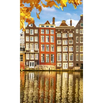   HOUSES IN AMSTERDAM fotótapéta, poszter, vlies alapanyag, 150x250 cm