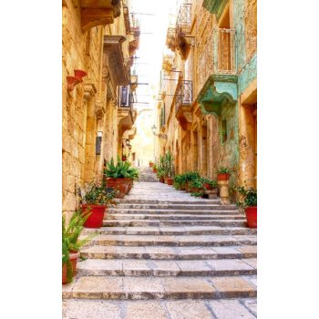   NARROW STREET IN MALTA fotótapéta, poszter, vlies alapanyag, 150x250 cm