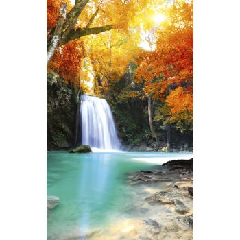   DEEP FOREST WATERFALL fotótapéta, poszter, vlies alapanyag, 150x250 cm