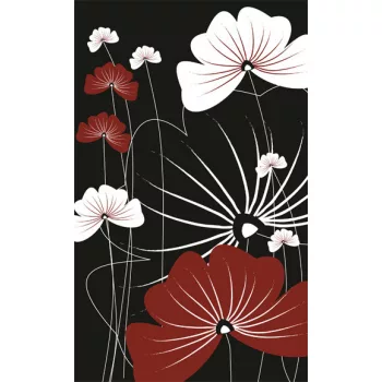   FLOWERS ON BLACK fotótapéta, poszter, vlies alapanyag, 150x250 cm