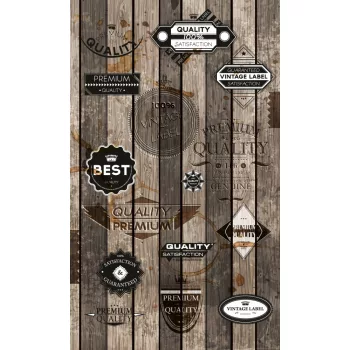   VINTAGE LABELS fotótapéta, poszter, vlies alapanyag, 150x250 cm
