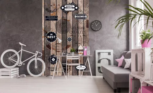 VINTAGE LABELS fotótapéta, poszter, vlies alapanyag, 150x250 cm