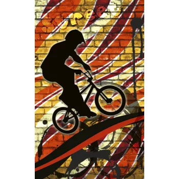   BICYCLE RED fotótapéta, poszter, vlies alapanyag, 150x250 cm