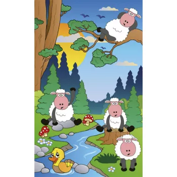   SHEEP IN FOREST fotótapéta, poszter, vlies alapanyag, 150x250 cm