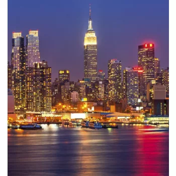   MANHATTAN AT NIGHT fotótapéta, poszter, vlies alapanyag, 225x250 cm