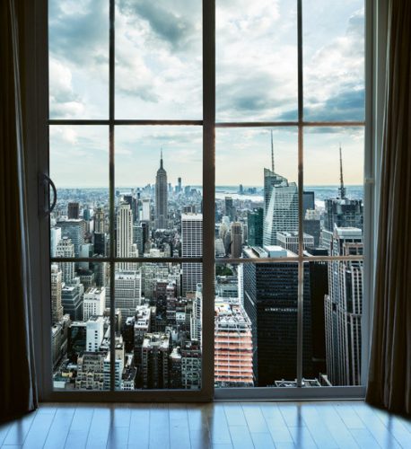 MANHATTAN WINDOW VIEW fotótapéta, poszter, vlies alapanyag, 225x250 cm