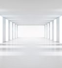 WHITE CORRIDOR fotótapéta, poszter, vlies alapanyag, 225x250 cm