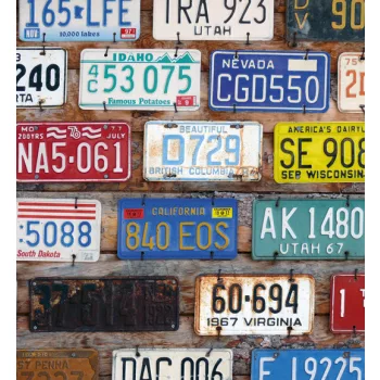  PLATE NUMBERS fotótapéta, poszter, vlies alapanyag, 225x250 cm
