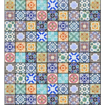   VINTAGE TILES fotótapéta, poszter, vlies alapanyag, 225x250 cm