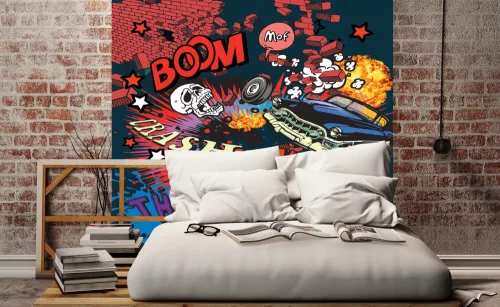 CAR CRASH fotótapéta, poszter, vlies alapanyag, 225x250 cm