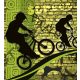 BICYCLE GREEN fotótapéta, poszter, vlies alapanyag, 225x250 cm