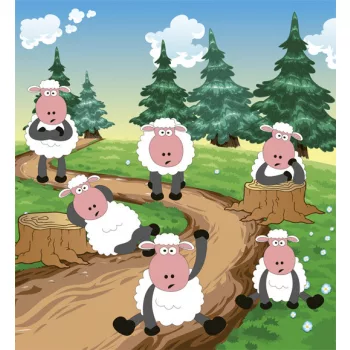 SHEEP fotótapéta, poszter, vlies alapanyag, 225x250 cm