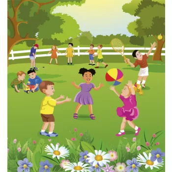   KIDS IN GARDEN fotótapéta, poszter, vlies alapanyag, 225x250 cm