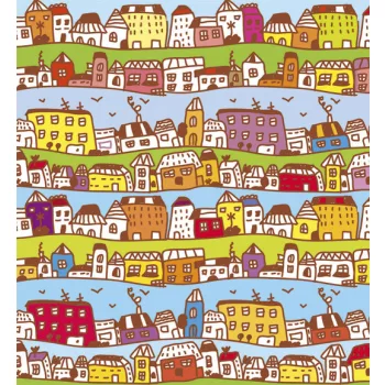   HOUSES IN TOWN fotótapéta, poszter, vlies alapanyag, 225x250 cm