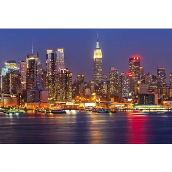   MANHATTAN AT NIGHT fotótapéta, poszter, vlies alapanyag, 375x250 cm