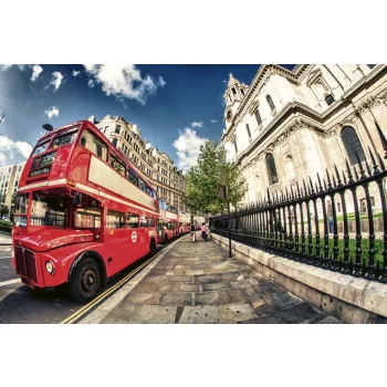   DOUBLE DECKER BUS fotótapéta, poszter, vlies alapanyag, 375x250 cm