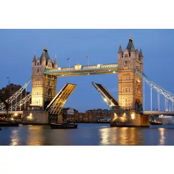   TOWER BRIDGE NIGHT fotótapéta, poszter, vlies alapanyag, 375x250 cm