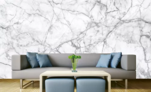 WHITE MARBLE fotótapéta, poszter, vlies alapanyag, 375x250 cm