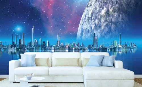 FUTURISTIC CITY fotótapéta, poszter, vlies alapanyag, 375x250 cm