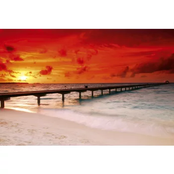   JETTY IN SUNSET fotótapéta, poszter, vlies alapanyag, 375x250 cm