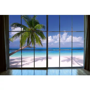   BEACH WINDOW VIEW fotótapéta, poszter, vlies alapanyag, 375x250 cm