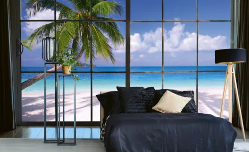 BEACH WINDOW VIEW fotótapéta, poszter, vlies alapanyag, 375x250 cm