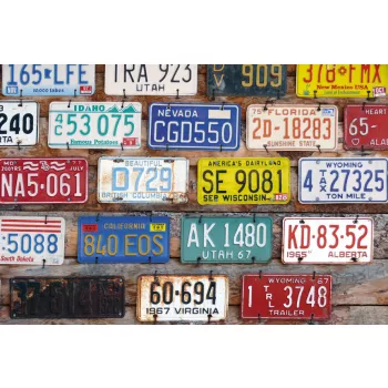   PLATE NUMBERS fotótapéta, poszter, vlies alapanyag, 375x250 cm