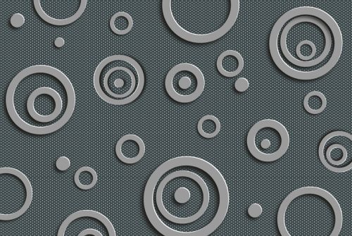 METAL CIRCLES fotótapéta, poszter, vlies alapanyag, 375x250 cm