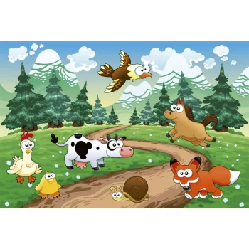   ANIMALS AND FOREST fotótapéta, poszter, vlies alapanyag, 375x250 cm