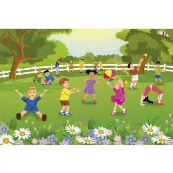   KIDS IN GARDEN fotótapéta, poszter, vlies alapanyag, 375x250 cm