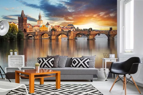 CHARLES BRIDGE fotótapéta, poszter, vlies alapanyag, 375x250 cm