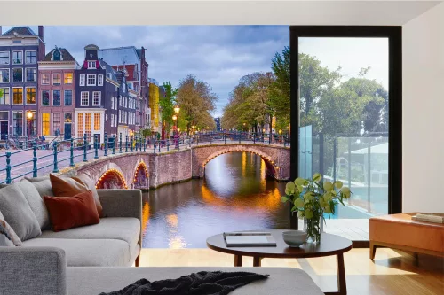Vlies Fotótapéta - Amsterdam cityscape - 375x250 cm