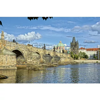   Vlies Fotótapéta - View of the Charles bridge  - 375x250 cm