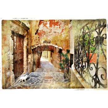 Vlies Fotótapéta - Vintage greek street - 375x250 cm