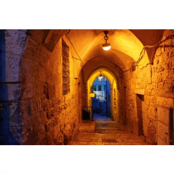   Vlies Fotótapéta - Mystical street in Jerusalem - 375x250 cm